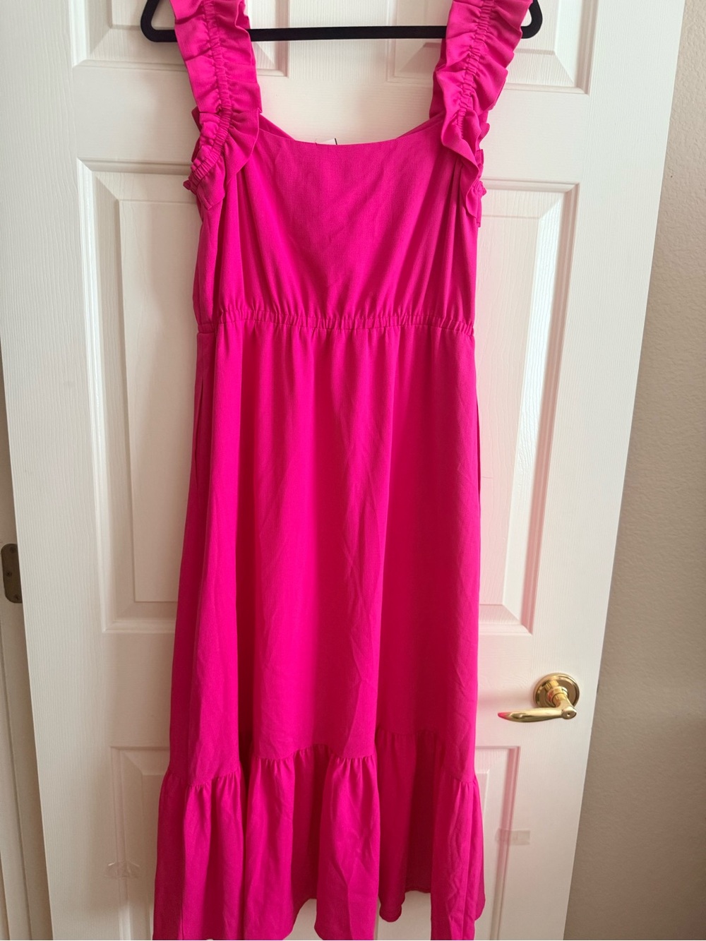 Kensie Hot Pink Ruffle Strap Casual Dress - Picture 5 of 7